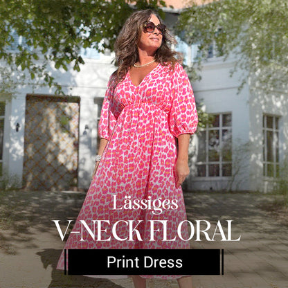 🏖️Summer Cool Deal: 50% OFF!!🎀Women's V-Neck Printed Dress