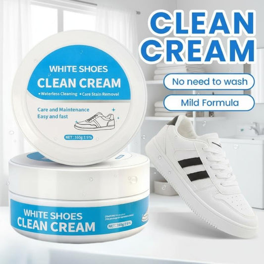 💎Buy 2 Get 1 Free! 💎 No-Wash Shoe & Leather Cleaner Cream – Stain Remover with Sponge, Works on Sneakers, Leather & Car Interiors