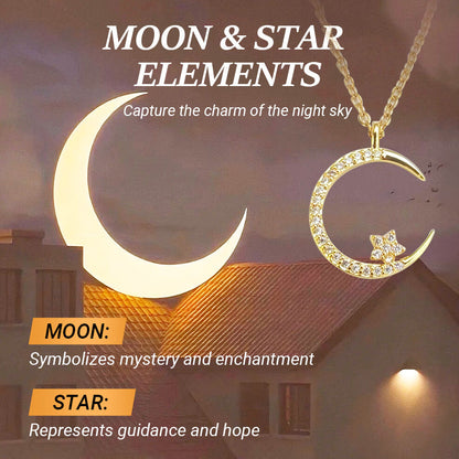 💕Valentine's Day Bestsellers-50% OFF🌙🌟Bright Night: Moon Star Necklace