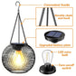 Vintage Metal Solar Lanterns 2PCS Upgraded Hanging Solar Lights Waterproof Outdoor Decorative Lights for Garden Yard Patio Pathway Solar Security Lights