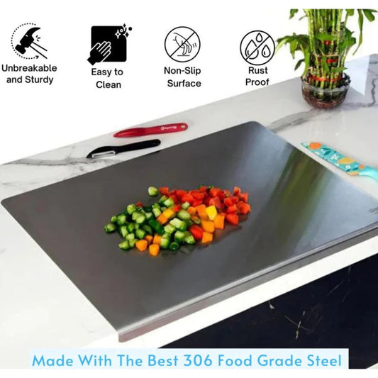 🔪 46% OFF NOW! ✨ Stainless Steel Countertop Chopping Board – Hygienic, Knife-Friendly & Easy-Clean Surface 🍽️