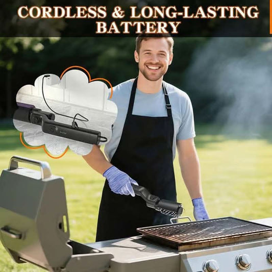 🔥 NOW 50% OFF!🍖 Cordless electric barbecue brush cleaner – Thorough cleaning, long handle & rechargeable 🔋