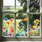 🌼 50% OFF! 🖼️ Colorful bouquet window sticker – LAST DAY – Self-adhesive, removable without residue & sun protection 🌸
