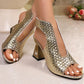 🏖️👠Stylish open-toe heeled sandals for women – Slender legs, comfortable walk 👡