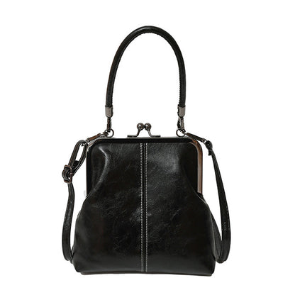 👜✨ תיק צד אופנתי לנשים עם אבזם Kiss Lock וידית עליונה, עיצוב קלאסי ונוח לשימוש יומיומי