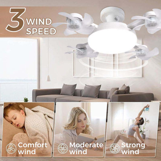 🌀50% הנחה עכשיו! 💡 מאוורר תקרה עם שקע E27 – מאוורר LED שקט 2 ב-1 עם שלט רחוק – קריר ומואר באחד 🏠