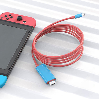 🎮 כבל מתאם USB-C ל-HDMI ל-Nintendo Switch | טעינת PD 100W ✨ | אורך 2 מטר 🔌