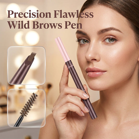 💄50% הנחה 🌸 עיפרון גבות וג'ל צבעוני 2 ב-1 - קצה מזלג מיקרו לקמטים דמויי שיער, עמיד למים ולמנוע מריחה, גבות טבעיות לאורך זמן 🏆